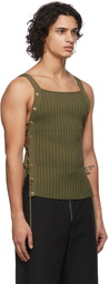 Dion Lee Khaki Lace-Up Eyelet Tank Top