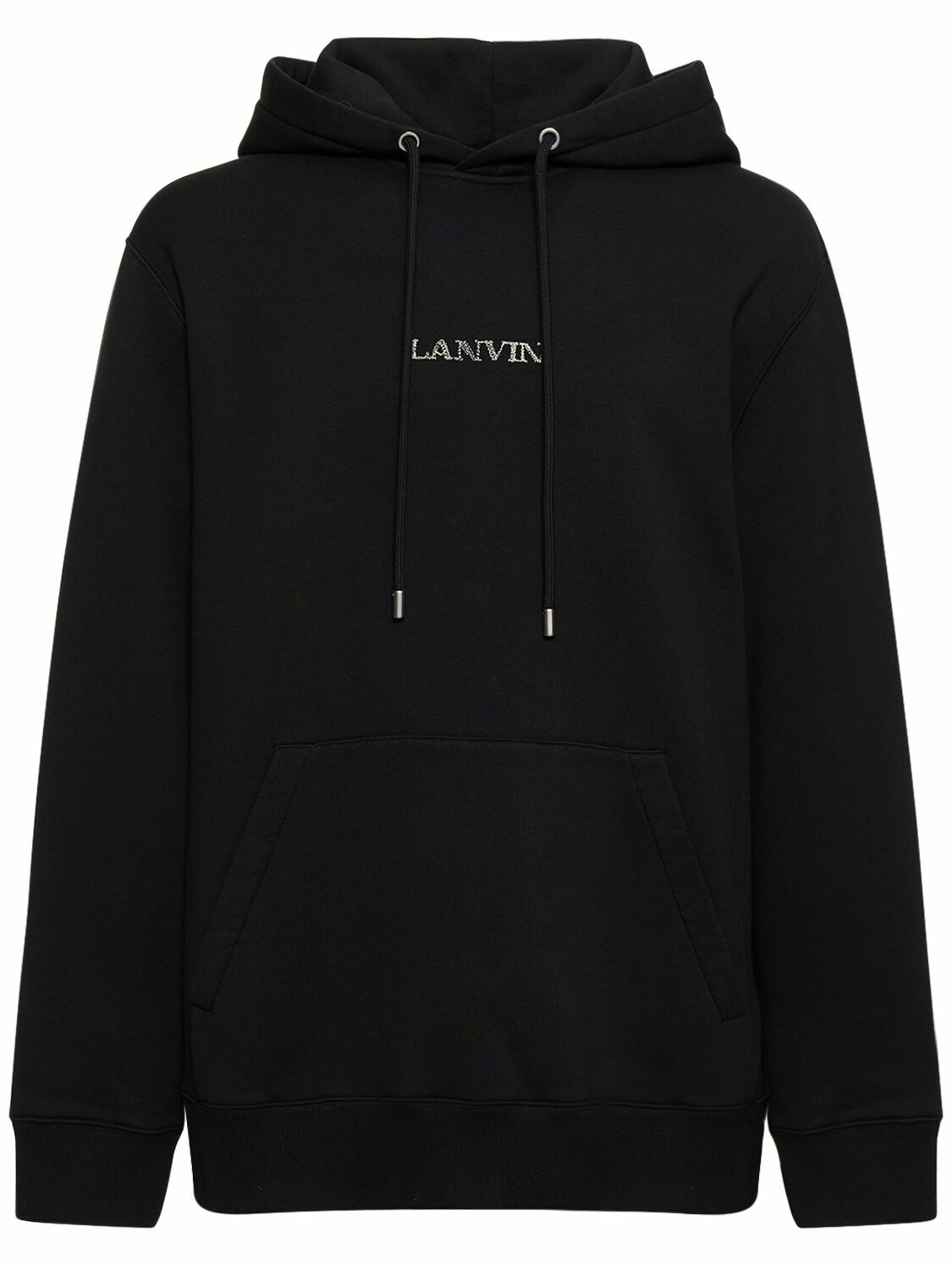 Photo: LANVIN - Logo Embroidery Oversized Cotton Hoodie