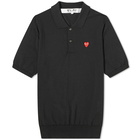 Comme des Garçons Play Men's Knit Polo Shirt in Black