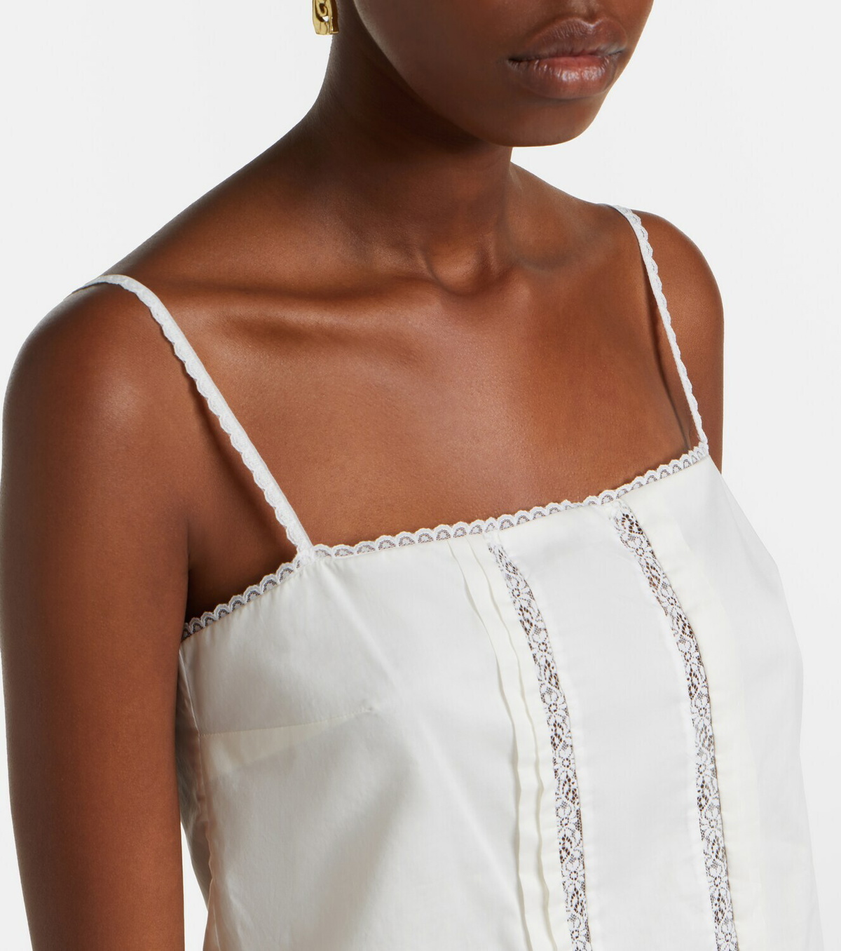 Staud Corinna embroidered cotton voile top
