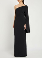 Solace London Alina One-shoulder Crepe Maxi Dress Black
