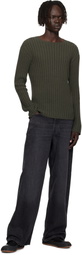 Acne Studios Green Ribbed Sweater