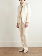 Favourbrook - Slim-Fit Herringbone Linen and Silk-Blend Suit Trousers - Neutrals