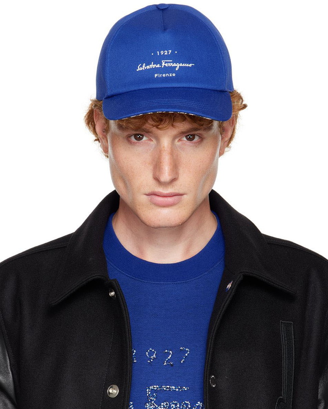 Photo: Salvatore Ferragamo Blue Logo Baseball Cap