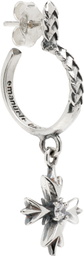 Emanuele Bicocchi Crest & Crystal Single Hoop Earring