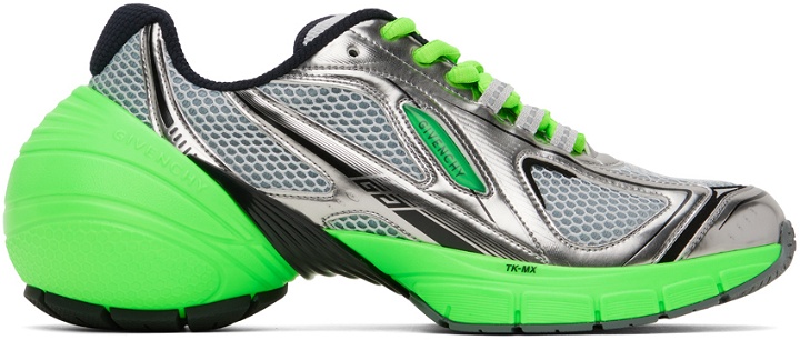 Photo: Givenchy Silver & Green TK-MX Sneakers