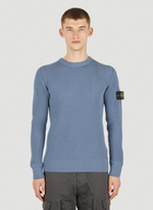 Compass Patch Sweater in Blue