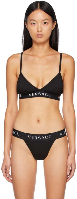 Photo: Versace Underwear Black Logo Triangle Bralette