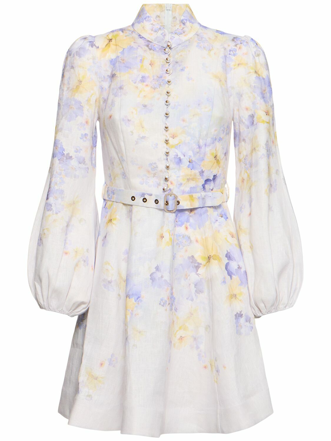 zimmermann crush mini dress | White finished with ruffles throughout. Zimmermann Crush Scalloped Shift Mini