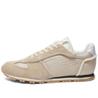 Maison Margiela Men's Suede Toe Runner Sneakers in Light Ecru/Cobblestone