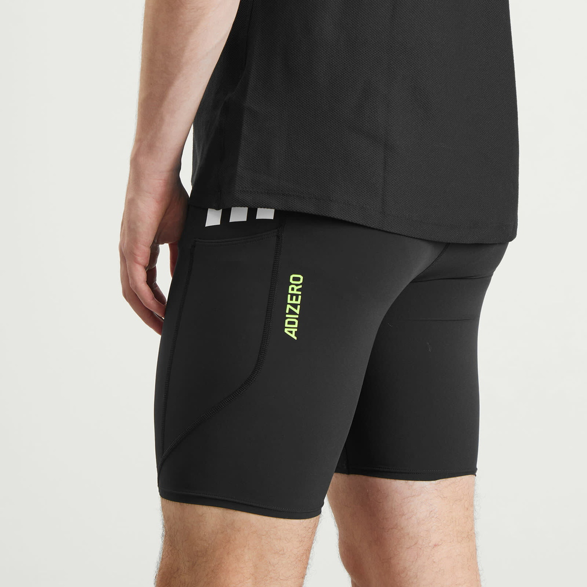 Adidas Men's Adizero Running Short Pocket Leggings in Black