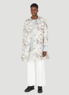 Abstract Print Trench Coat in Grey