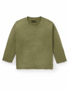 Visvim - Oversized Garment-Dyed Distressed Cotton-Jersey Sweatshirt - Green