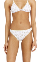 Diesel Thong in cotton with all-over floral print - Strings Womens in White