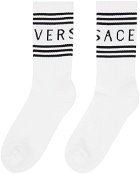 Versace White & Black '90s Vintage Logo Socks