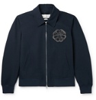Alexander McQueen - Leather and Fleece-Trimmed Cotton-Blend Twill Jacket - Blue