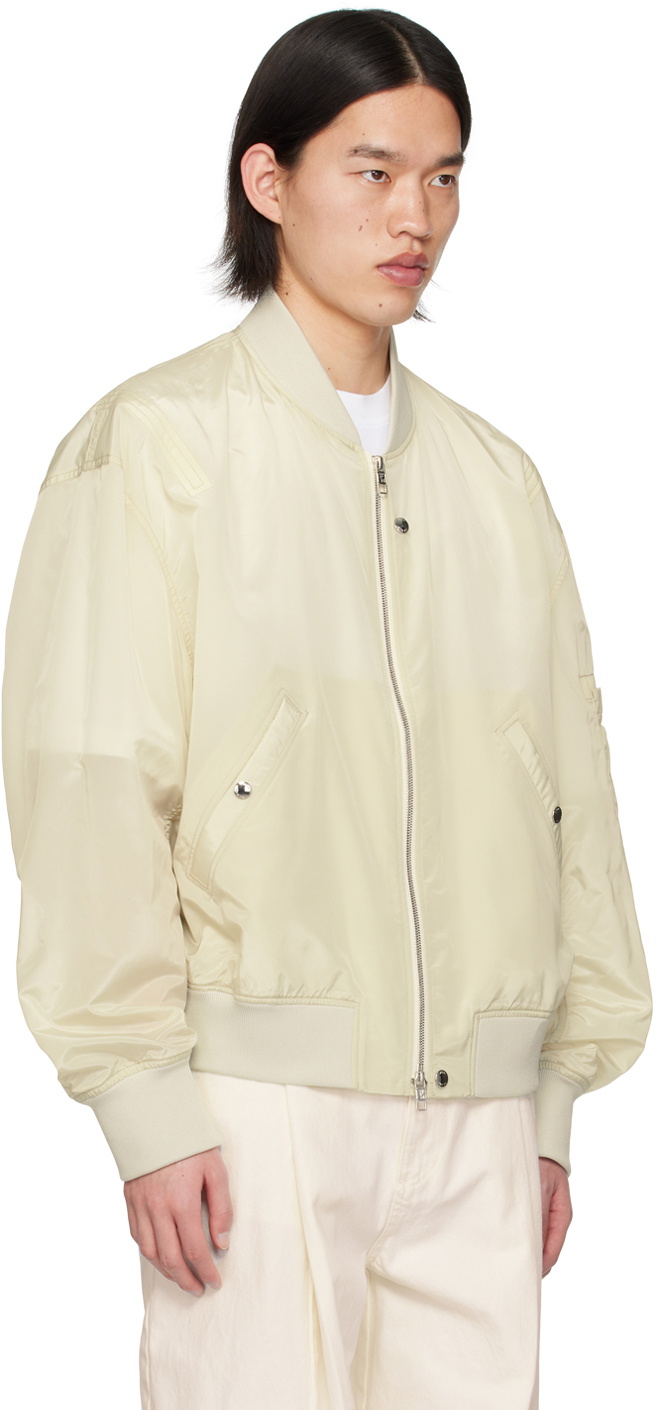 Wooyoungmi Off-White Crop Bomber Jacket
