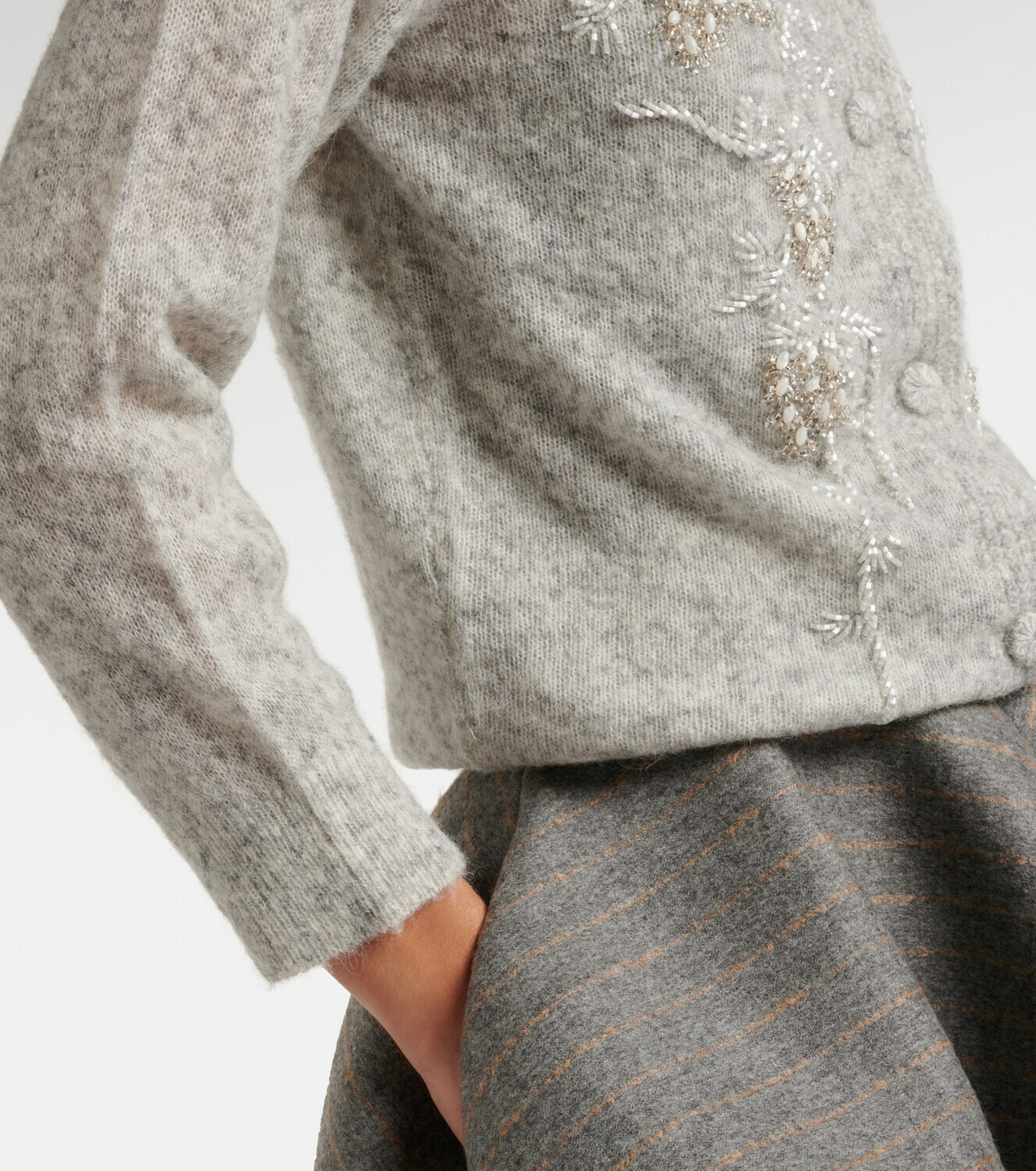 Jacques Wei Beaded alpaca and wool-blend cardigan