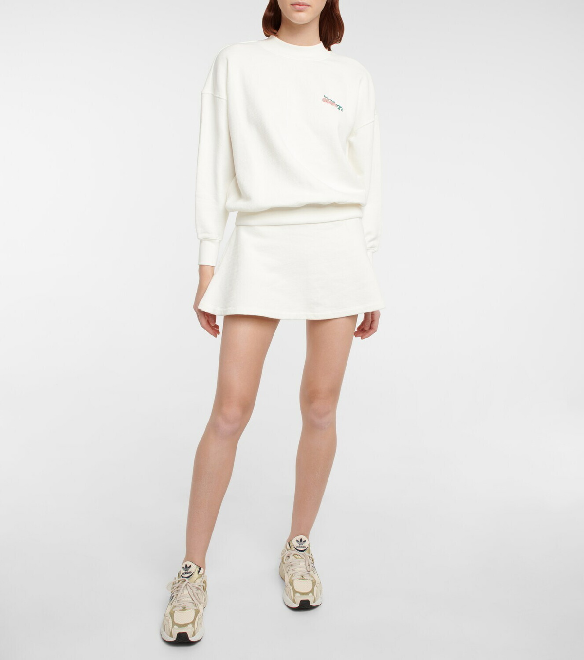 Reina Olga Serena waffle-knit cotton tennis skirt