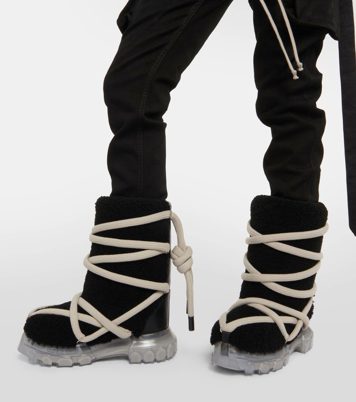 Rick Owens Lunar Tractor shearling ankle boots Rick Owens