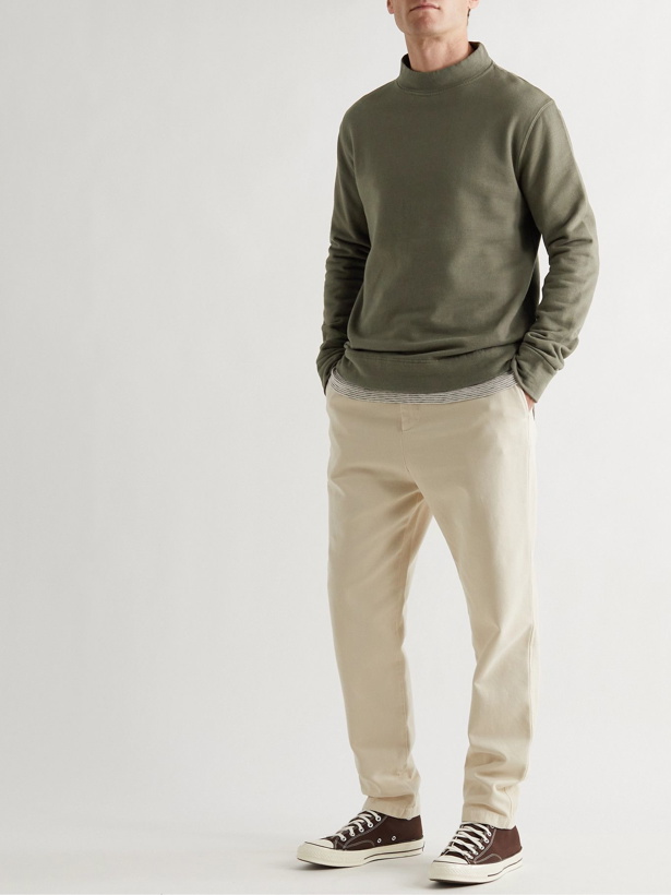 Photo: MR P. - Garment-Dyed Cotton-Jersey Mock-Neck Sweatshirt - Green