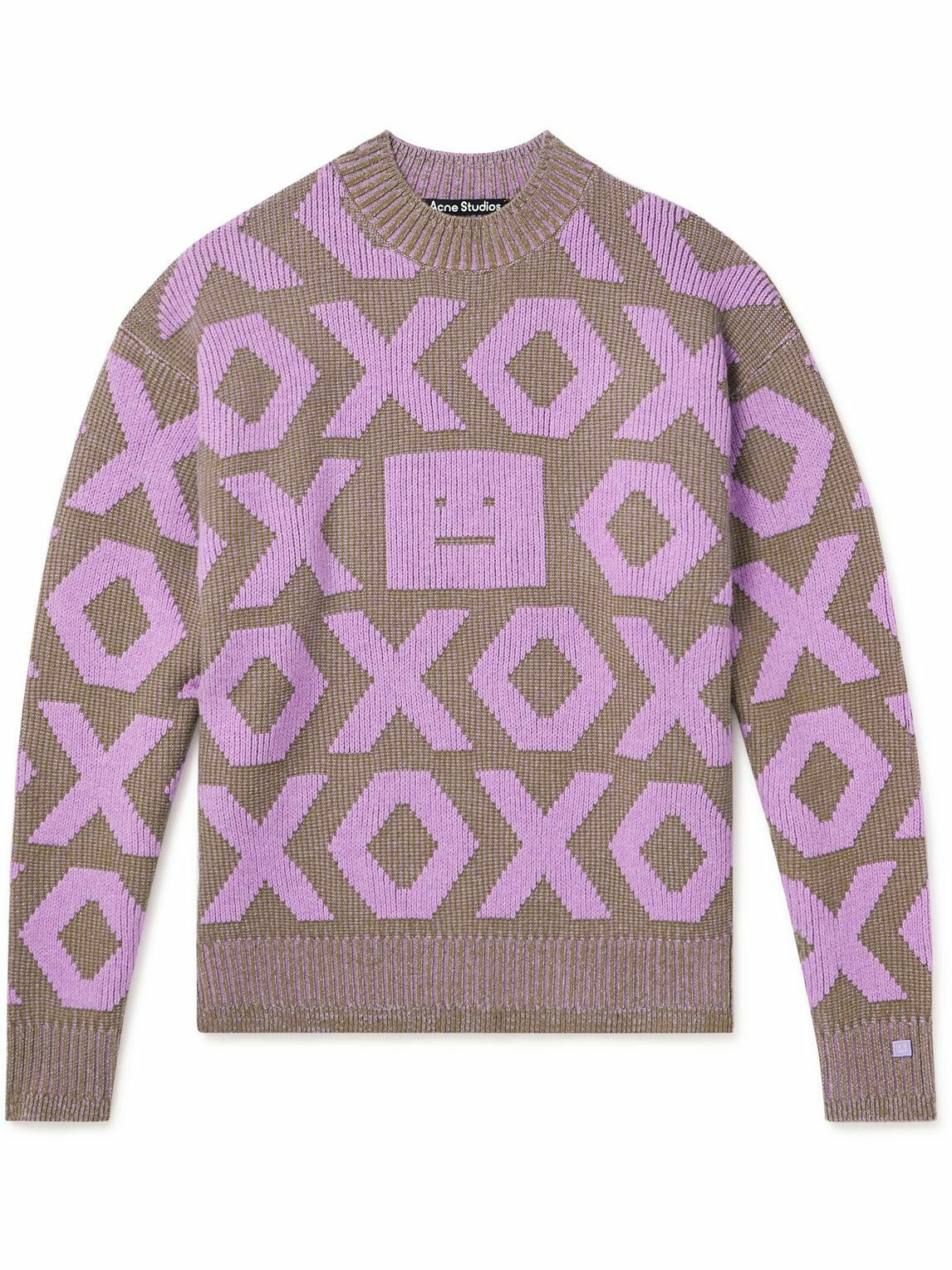 Casablanca Jacquard Monogram Knit Sweater in Multicolor Mohair