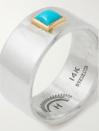 Peyote Bird - Azul Sterling Silver, 14-Karat Gold and Turquoise Ring - Silver