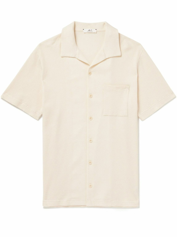 Photo: Mr P. - Waffle-Knit Cotton-Blend Shirt - White