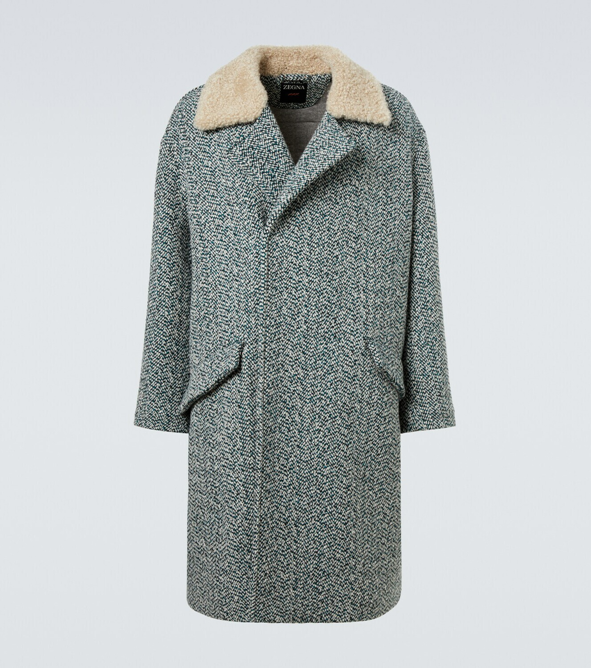Zegna Herringbone wool and cashmere coat