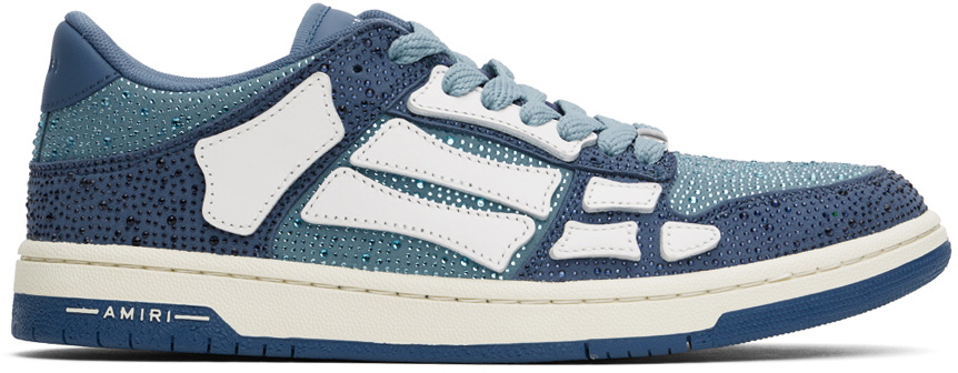 AMIRI Blue Crystal Skel-Top Low Sneakers Amiri