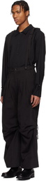 Professor.E Black Parachute Worker Trousers
