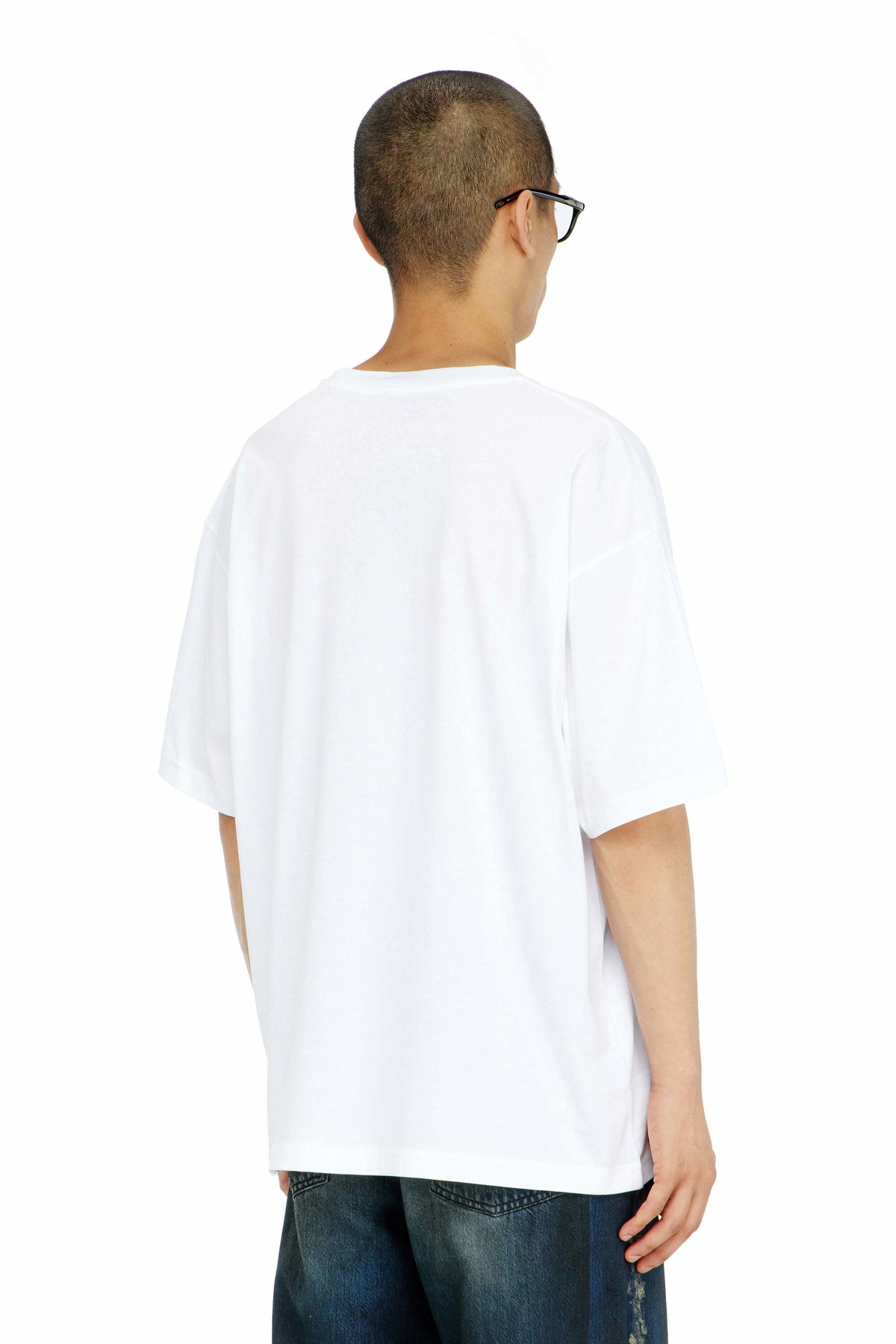 Diesel Cotton T-shirt with Diesel logo print - T-Shirts Mens in White