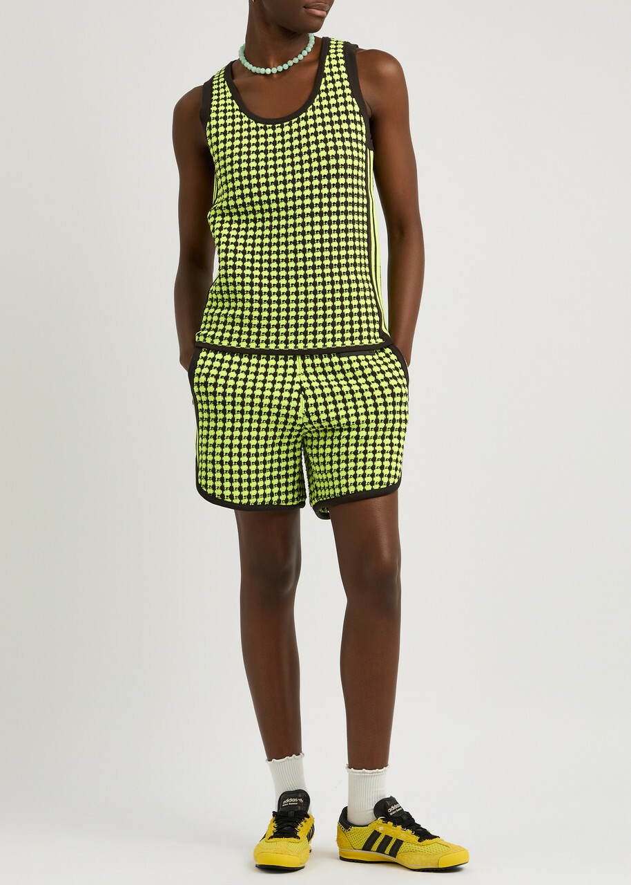 Adidas X Wales Bonner Patterned-intarsia Crochet-knit Vest Yellow
