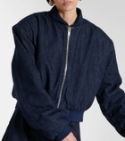 The Frankie Shop Micky cropped denim bomber jacket