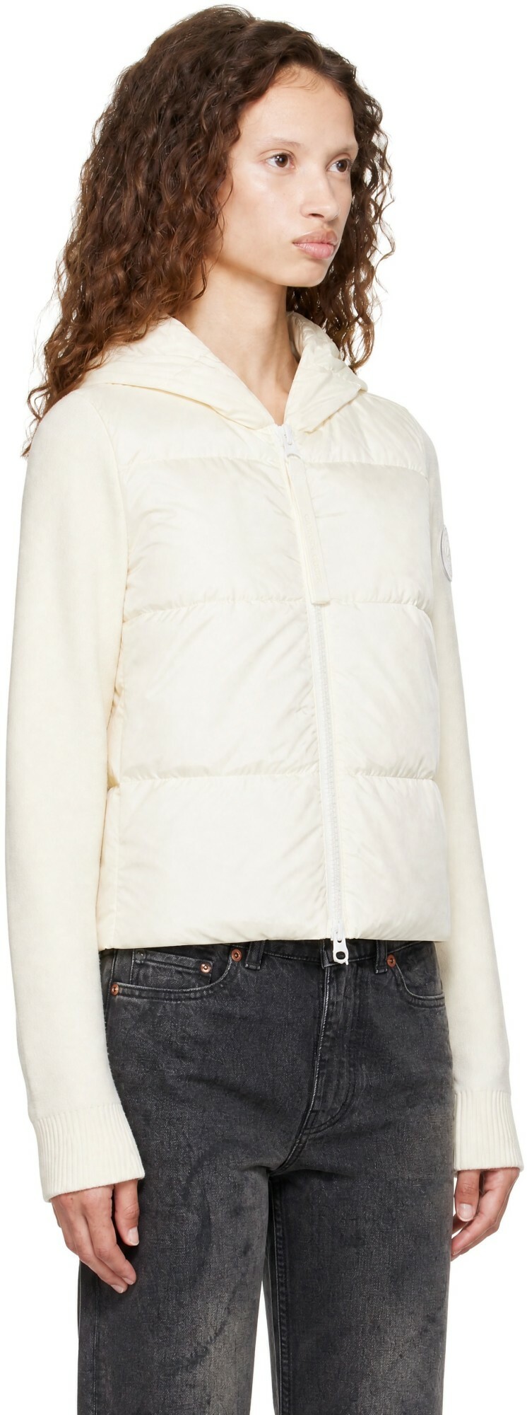 Canada Goose Off-White HyBridge Wide Quilt Knit Tonal Disc Down Jacket