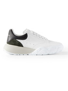 Alexander McQueen - Exaggerated-Sole Suede-Trimmed Leather Sneakers - White