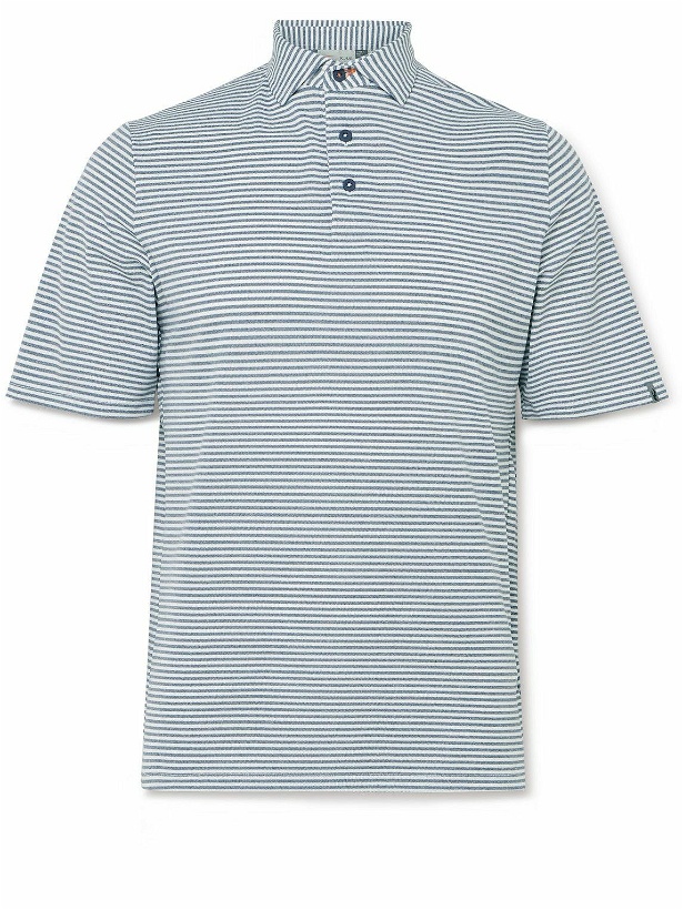 Photo: Kjus Golf - Lee Striped Stretch-Piqué Golf Polo Shirt - Blue