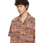 Rhude Orange Horses Printed Shirt