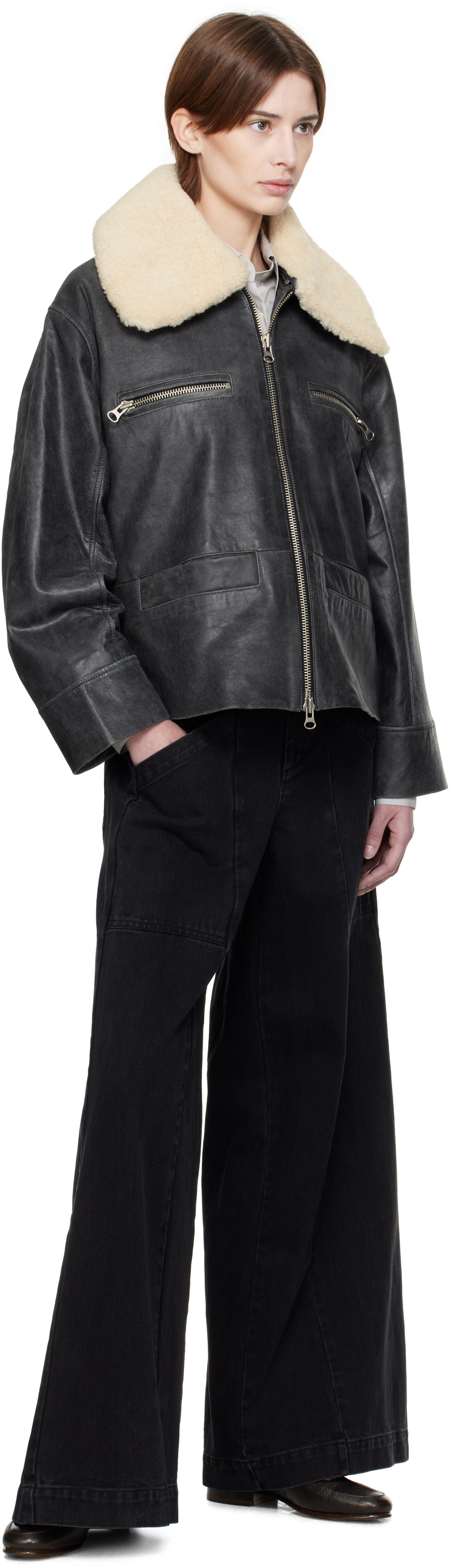 SEA NY Black Kiera Leather Jacket