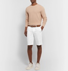 Loro Piana - Slim-Fit Pleated Cotton and Linen-Blend Bermuda Shorts - White