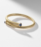 Marina B 18kt yellow gold bangle with blue sapphires and diamonds