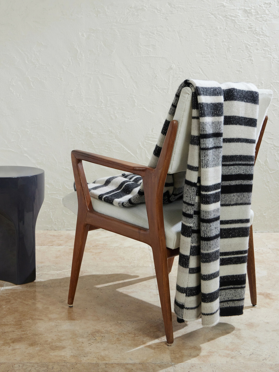 The Elder Statesman - Striped Knitted Cashmere Blanket