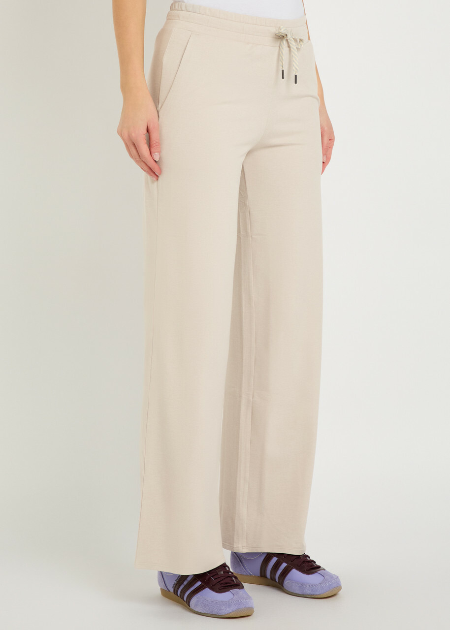 Vuori Halo Essential Wide-leg Jersey Sweatpants Ecru