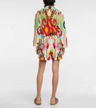 Etro Ikat print high-rise cotton shorts