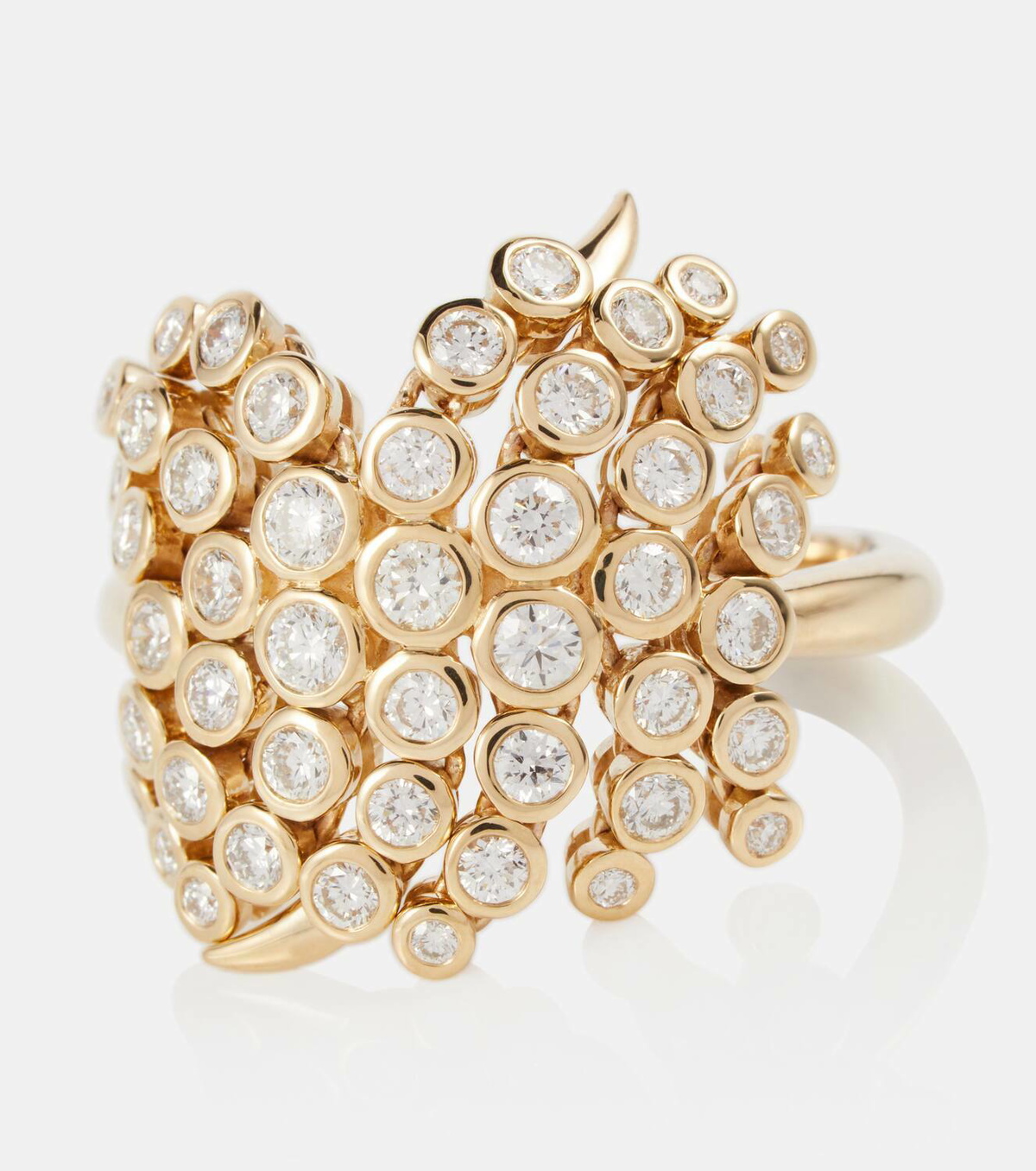 Ondyn Baby Fringe 14kt gold ring with diamonds