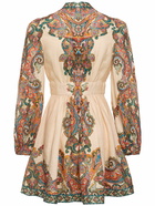 ZIMMERMANN Ottie Linen Printed Mini Dress