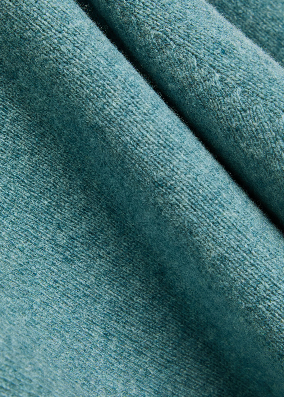 Sunspel Melangé Wool Jumper Light Blue