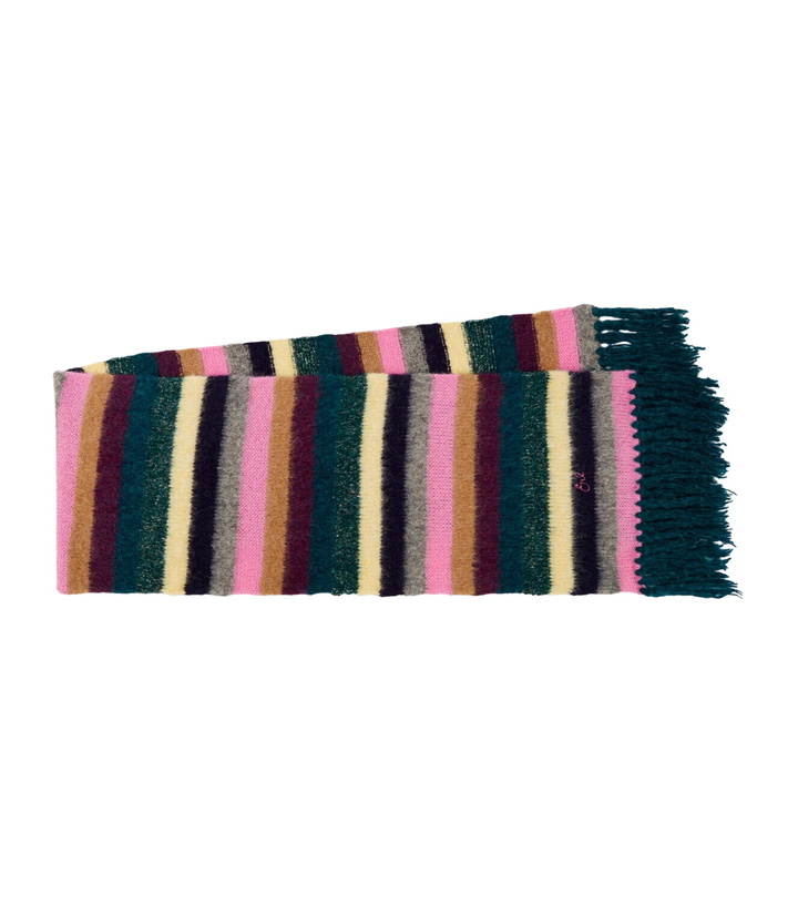 Photo: ERL Striped alpaca wool and mohair-blend scarf