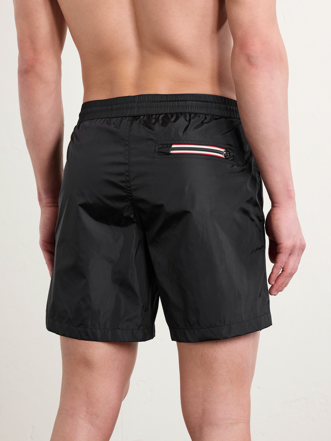 Moncler - Slim-Fit Mid-Length Logo-Appliquéd Swim Shorts - Black