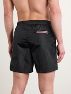 Moncler - Slim-Fit Mid-Length Logo-Appliquéd Swim Shorts - Black